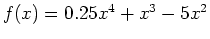 $f(x)=0.25 x^4 + x^3 -5x^2$